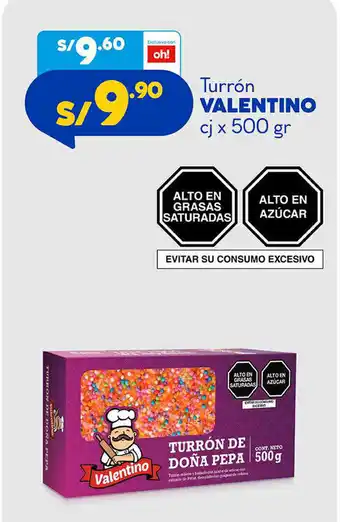 Plaza Vea Valentino Turron cj x 500gr oferta
