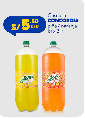Plaza Vea Concordia Gaseosa piña / naranja bt x 3 lt oferta