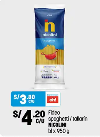 Nicolini Fideo Spaghetti / tallarin bl x 950gr
