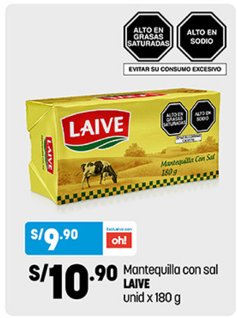 Plaza Vea Laive Mantequilla con sal unid x 180g oferta