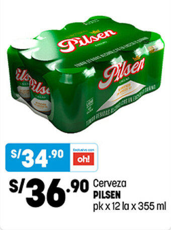 Plaza Vea Pilsen Cerveza Pk x 12 la x 355 ml oferta