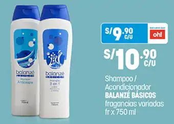 Plaza Vea Balanze Basicos Shampoo / Acondicionador fragancias variadas fr x 750 ml oferta