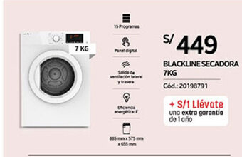 Plaza Vea Blackline Secadora 7kg oferta