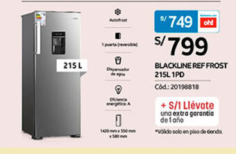 Plaza Vea Blackline Ref Frost 215L 1PD oferta