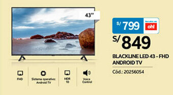 Plaza Vea Blackline LED 43-FHD Android TV oferta
