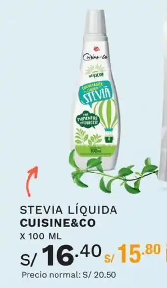 Wong Cuisine & Co Stevia Liquida x 100 ml oferta