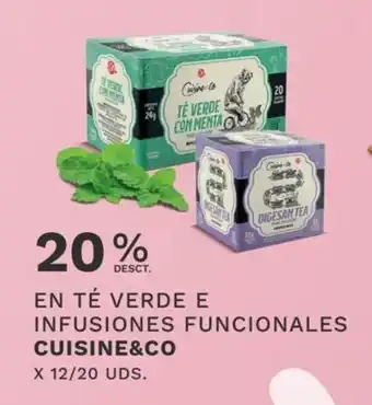 Wong Cuisine & Co En Te Verde E Infusiones Funcionales x 12/20 UDS oferta