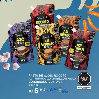 Wong Cuisine & Co Paste de Ajos, Rocoto, Aji Mirasol / Amarillo / Panca Doypack x 200g oferta