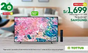 Tottus Samsung TV QLED 50" oferta
