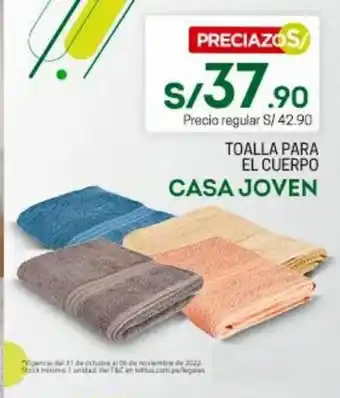 Tottus Casa Joven Toalla para El Cuerpo oferta