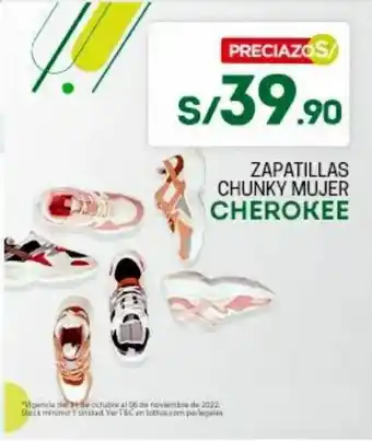 Tottus Cherokee Zapatillas Chunky Mujer oferta