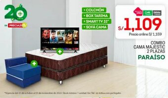 Paraiso Combo Cama Majestic 2 Plazas