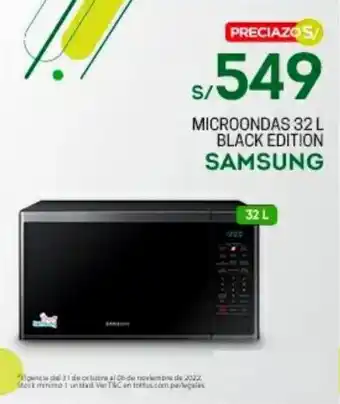 Tottus Samsung Microondas 32L Black Edition oferta
