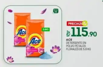 Tottus Ace Detergente en Polvo Petalos Florales de 5.8 kg oferta