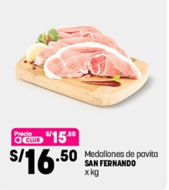 Plaza Vea San Fernando Medallones de pavita x kg oferta