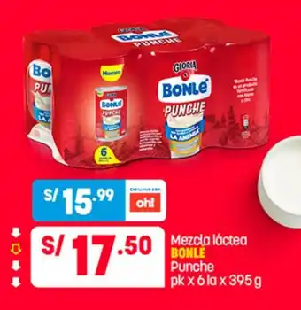 Plaza Vea Bonle Mezcla lactea Punche pk x 6 la x 395 g oferta
