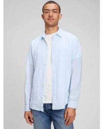 Camisa manga larga linen hombre