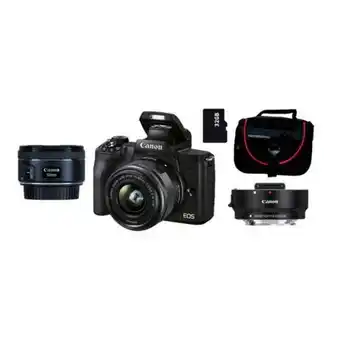 Hiraoka Cámara digital mirrorless canon eos m50 ii 15-45 + adaptador + ef50 stm + maletín + tarjeta 32gb oferta