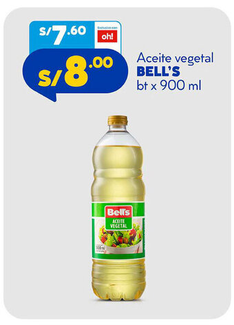 Plaza Vea Bell's Aceite Vegetal bt x 900 ml oferta