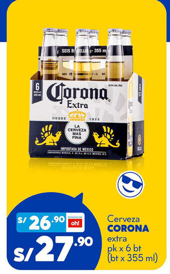 Plaza Vea Corona Cerveza Extra pk x 6 bt oferta
