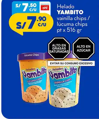 Plaza Vea Yambito Helado vainilla chips / lucuna chips pt x 516 gr oferta