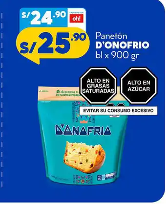 Plaza Vea D'Onofrio Paneton bl x 900gr oferta