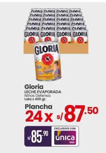 Vega Gloria Leche Evaporada Plancha oferta