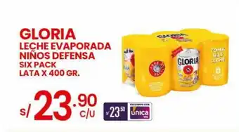 Vega Gloria Leche Evaporada Niños Defensa Six Pack Lata x 400gr oferta