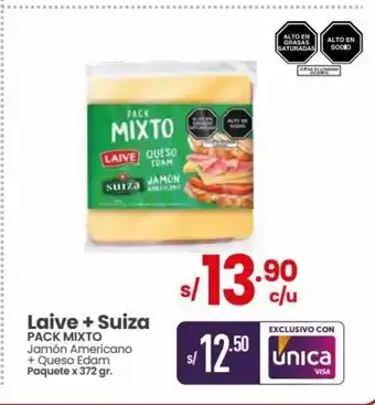 Vega Laive + Suiza Pack Mixto + Queso Edam Paquete x 372 gr oferta
