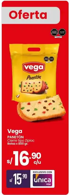 Vega Vega Paneton Cierre Tipo Ziploc Bolsa x 800gr oferta
