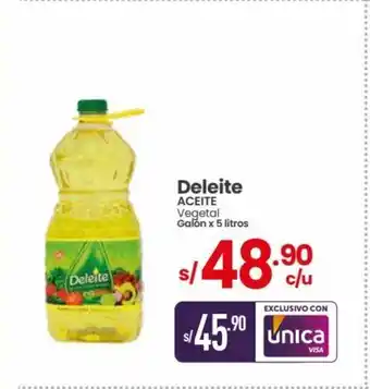 Vega Deleite Aceite Vegetal Galon x 5 Litros oferta