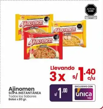 Vega Ajinomen Sopa Instantanea Todos los Sabores Bolsa x 80gr oferta