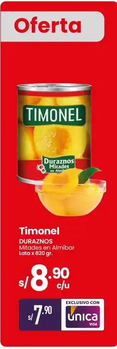 Vega Timonel Duraznos Mitades en Almibar Lata x 820gr oferta