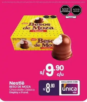 Vega Nestle Beso de Moza Chocolate Clasico Display x 9 unid oferta