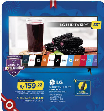 El Gallo Más Gallo LG Smart TV UHD 55 SKU. 8806098678433 oferta