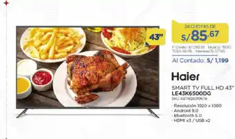 El Gallo Más Gallo Haier Smart TV Full HD 43 SKU. 6971926010678 oferta