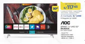 El Gallo Más Gallo AOC Smart TV UHD 50 SKU. 695417132297 oferta