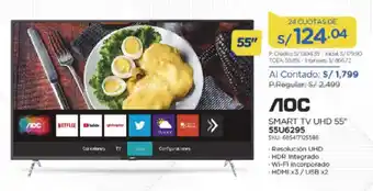 El Gallo Más Gallo AOC Smart TV UHD 55 SKU. 685417125585 oferta