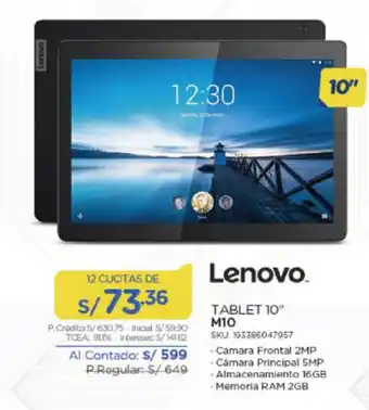 El Gallo Más Gallo Lenovo Tablet 10 SKU.193386047957 oferta