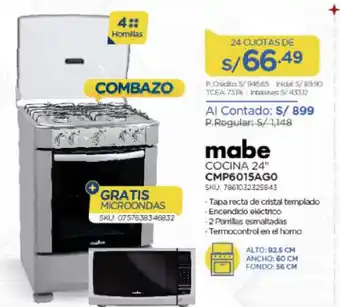 El Gallo Más Gallo Mabe Cocina 24 SKU. 7861032325843 oferta