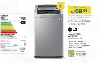 El Gallo Más Gallo LG Lavadora SKU. 8806098721269 oferta
