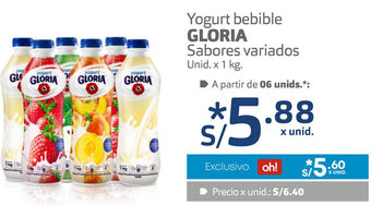 Plaza Vea Yoghurt Bebible Gloria Sabores Variados 1kg oferta