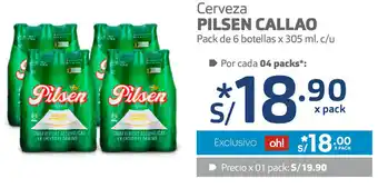 Plaza Vea Cerveza Pilsen Callao Pack de 6 Botellas x 305ml oferta