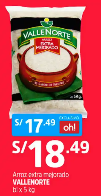 Plaza Vea Arroz extra mejorado VALLENORTE oferta