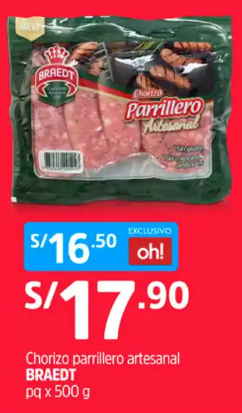 Plaza Vea Chorizo parrillero artesanal BRAEDT oferta