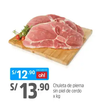 Plaza Vea Chuleta de pierna sin piek de cerdo oferta