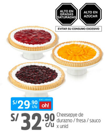 Plaza Vea Cheesepye de durazno / fresa / sauco oferta