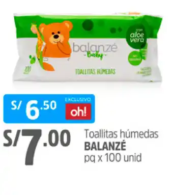 Plaza Vea Toallitas húmedas BALANZÉ oferta