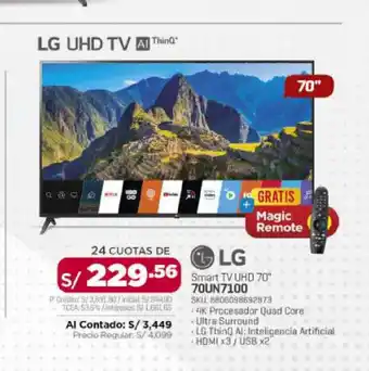 Carsa Smart tv uhd 43" 70UN7100 SKU: 8806098692873 oferta