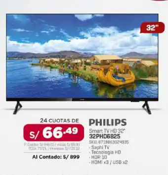 Carsa Smart tv hd 32" 32PHD6825 SKU: 8718863024935 oferta